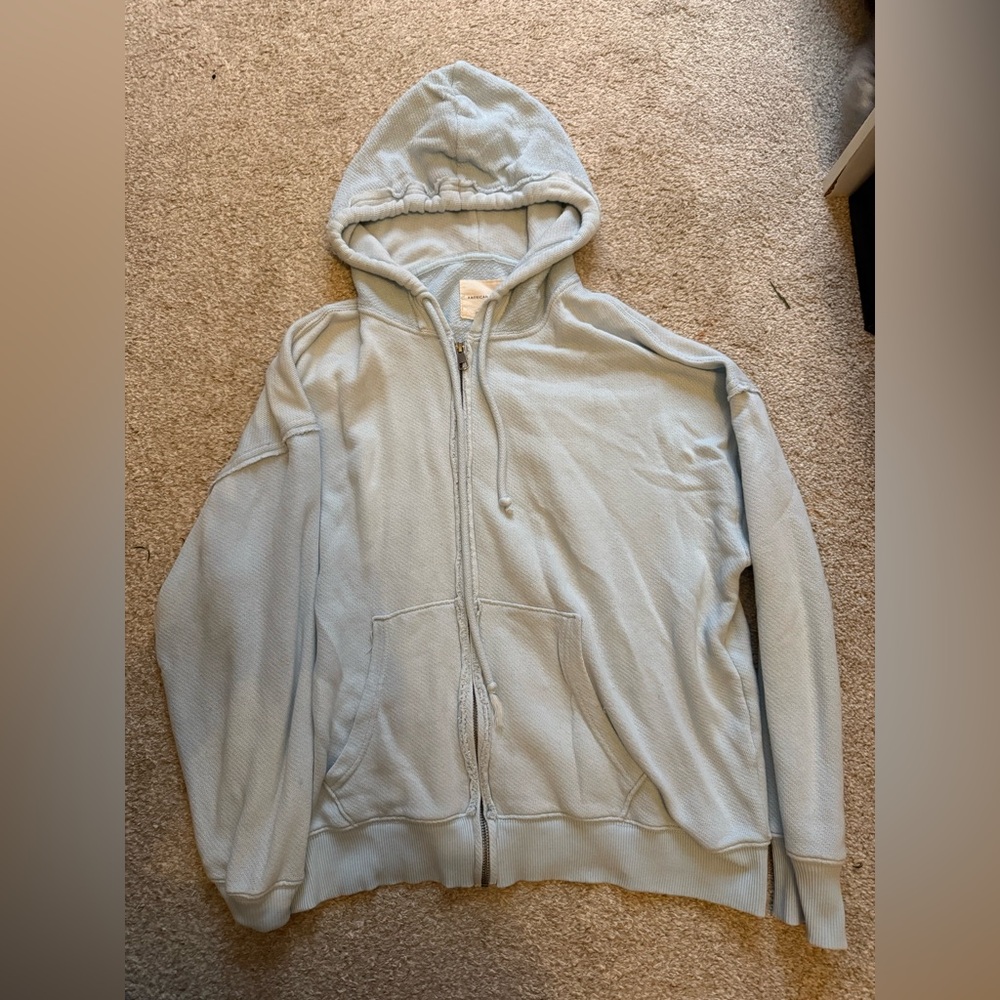 Aerie Light Blue Zip Up Sweater